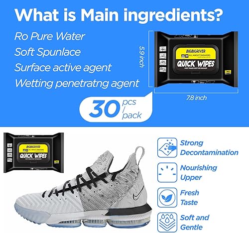 Miniatura 3 de sky treasure Toallitas para zapatos, paquete de 2, 60 unidades, toallitas limpiadoras rápidas, desechables, portátiles de viaje, elimina la