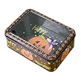 Halloween Cookie Tin Box, Halloween Box For Trick Or Treat, Empty Cookie Tins Boxes, Rectangular Empty Tins Boxes, Festive Storage For Snack Holiday