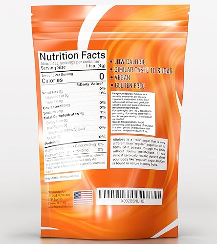 Miniatura 2 de Edulcorante de alulosa de 4 libras – Sustituto natural de azúcar cetogénico puro bajo en calorías, cero carbohidratos netos, sin regusto, perfecto
