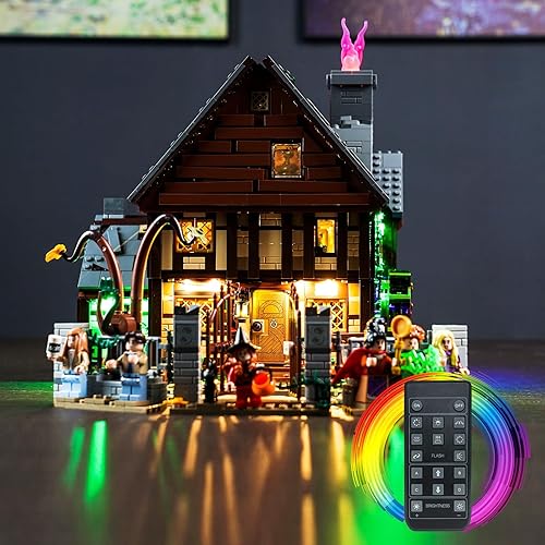 BrickBling Iluminación LED compatible con Lego 21341 Hocus Pocus The Sanderson Sisters' Cottage, versión de luz con control remoto (solo luces, sin