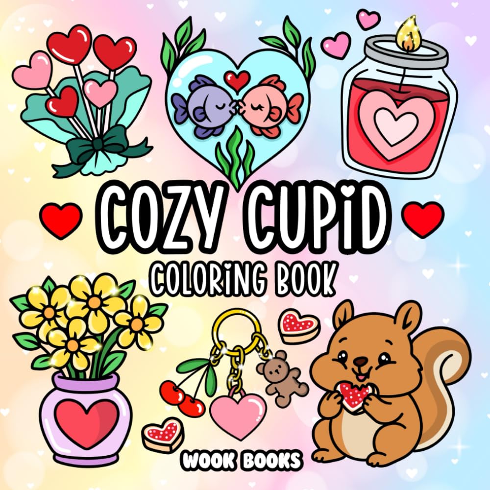 Cozy Cupid: A Bold & Easy Valentine’s Day Coloring Book for Adults and Teens Featuring Cute, Cozy, Stress-Relieving Designs (Bold & Easy Coloring Books)