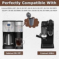 Vista 2 de KEEPOW 4 vasos de filtro reutilizables para cafetera Cuisinart, filtros de café reutilizables para cafetera de una sola porción