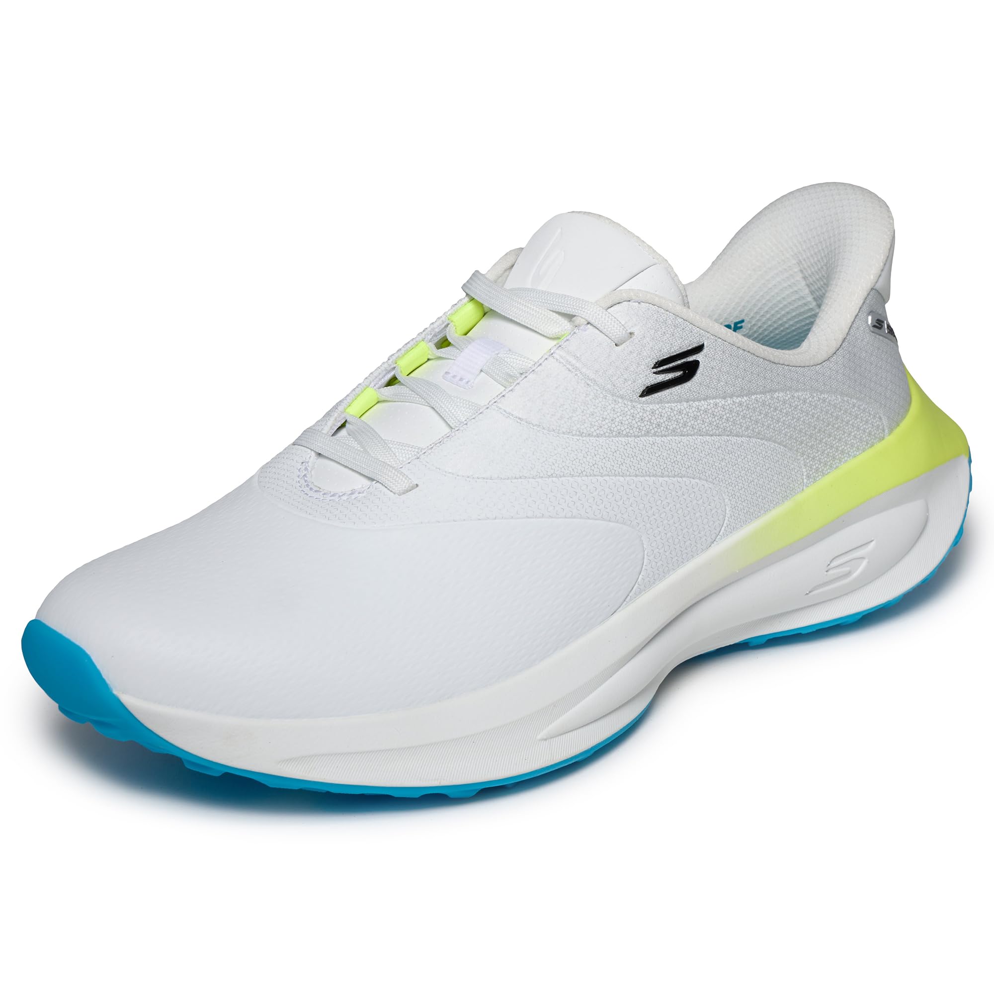 Skechers Go Golf Uomo Scarpe Golf Lace Up Bianche Blu Gialle