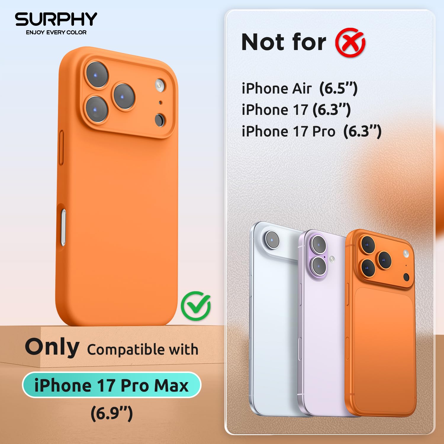 SURPHY Coque Pour IPhone 17 Pro En Silicone Compatible Avec Magsafe, Etui Protection Complète Pour IPhone 17 Pro Avec Doublure En Microfibre, Geai Bleu