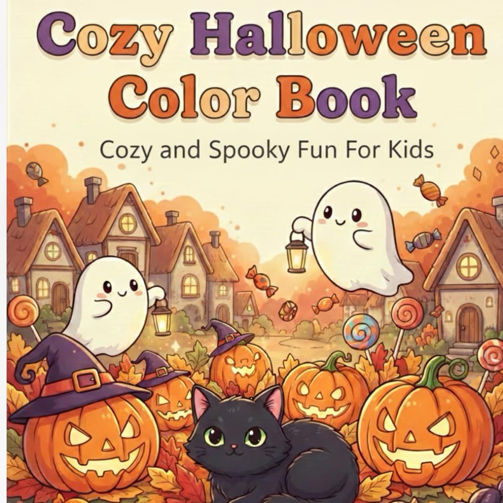 Cozy Halloween Color Book: Cozy Spooky Fun for All Ages