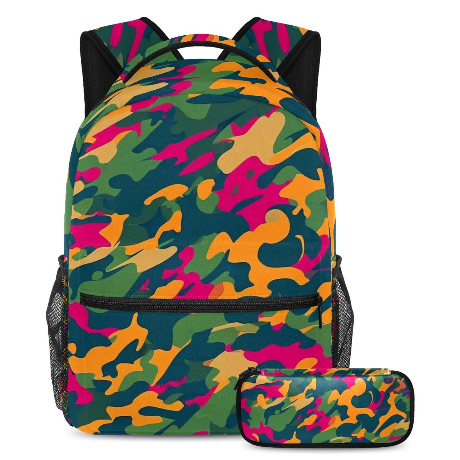 Ensemble de cartables pour enfants camouflage : sacs à dos d'école et voyage multicolores - 7