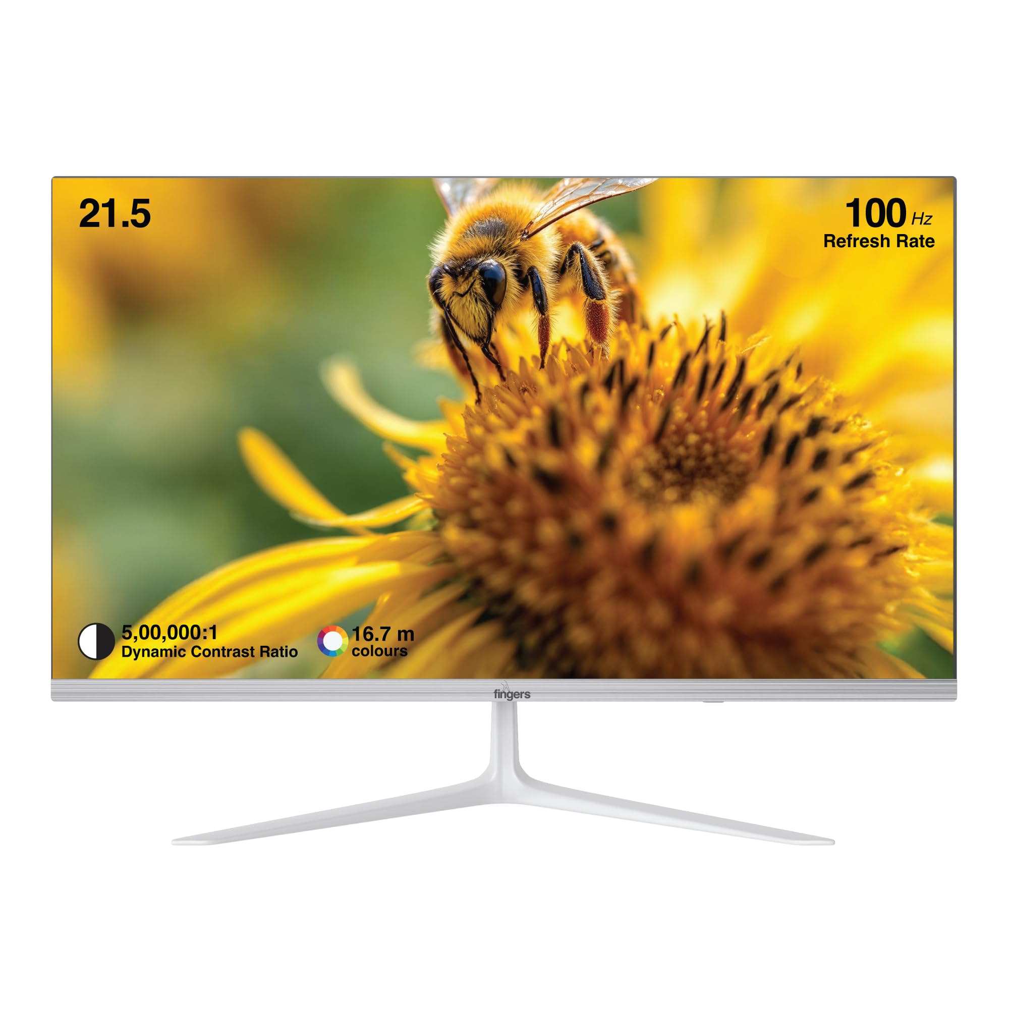 FINGERS The Big Picture LED Monitor Satin-2150 [21.45 (51.48cm), FHD (1920x1080 px), Ultra-Slim & Frameless, 16.7 M Colours, Wall Mountable, VGA, HDMI with 100HZ (Stunning White)-image-8