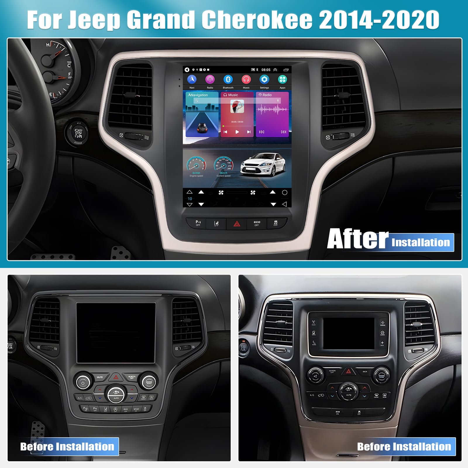 Amazon.com: 2G+64G Android 13 Car Stereo for Jeep Grand Cherokee