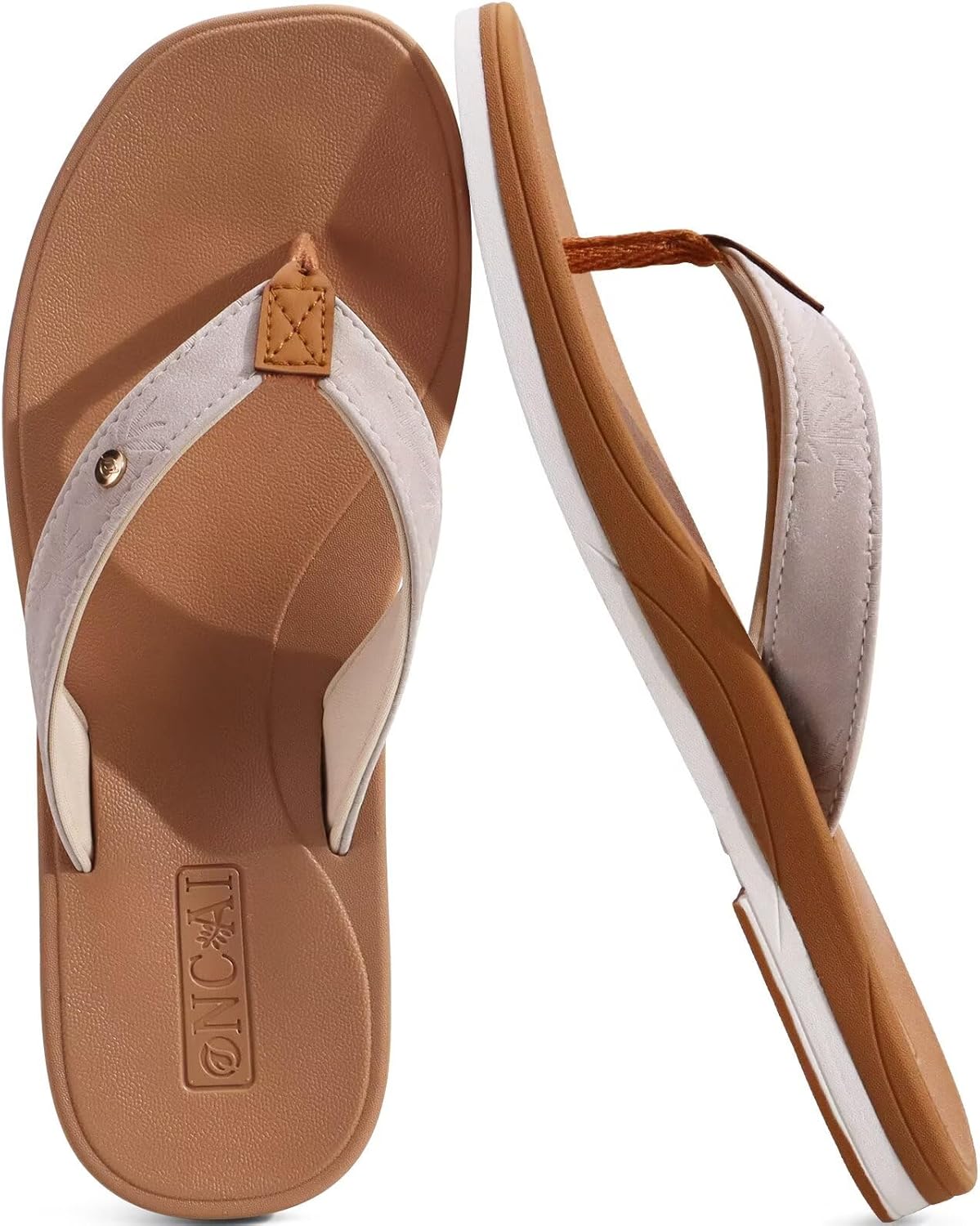 ONCAI Womens Cushion Flip Flops Women’s Soft Comfortable Flip Flop Fashion Summer Beach Cute Lightweight Sandals for Woman Size 6-11