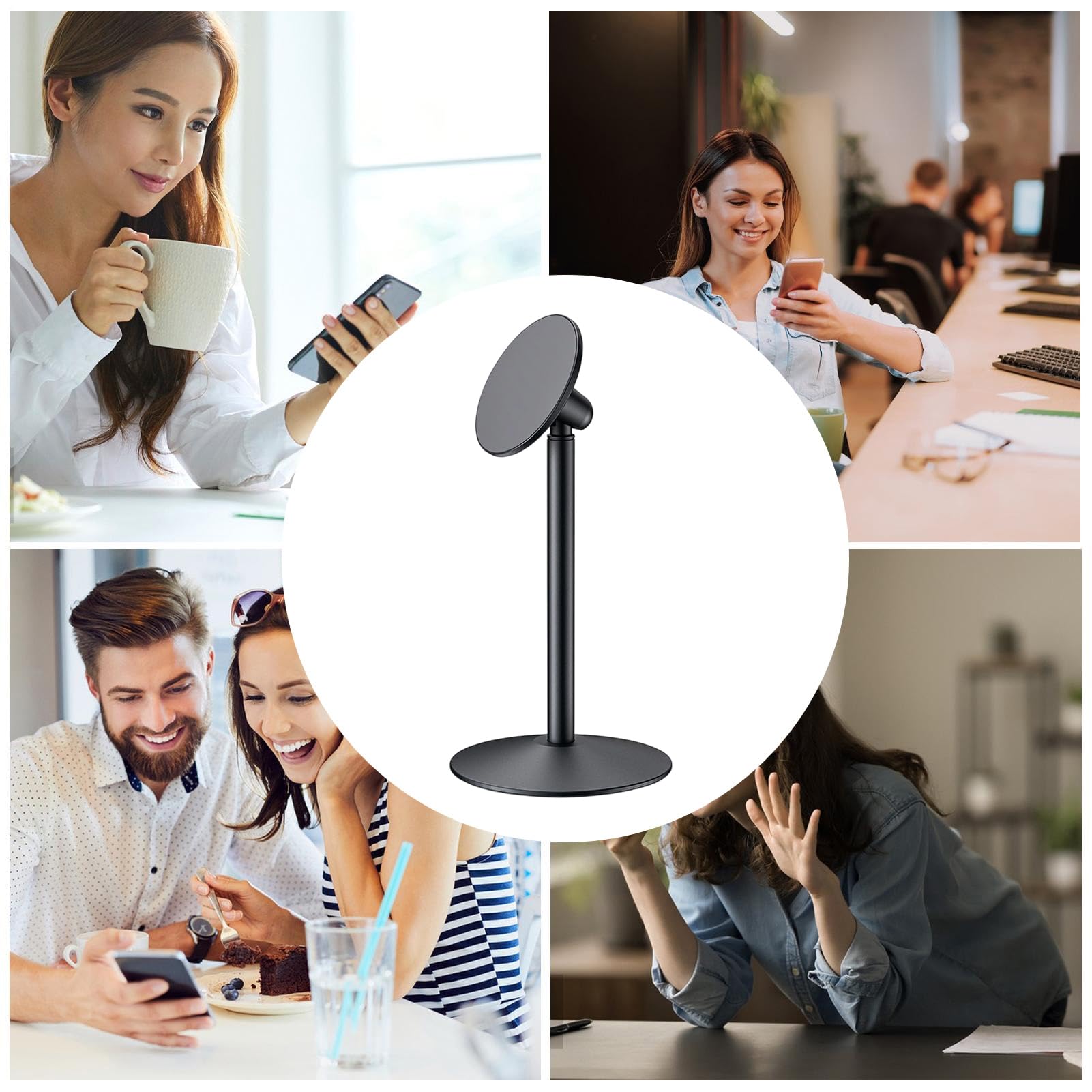 Supporto per smartphone da scrivania con base antiscivolo