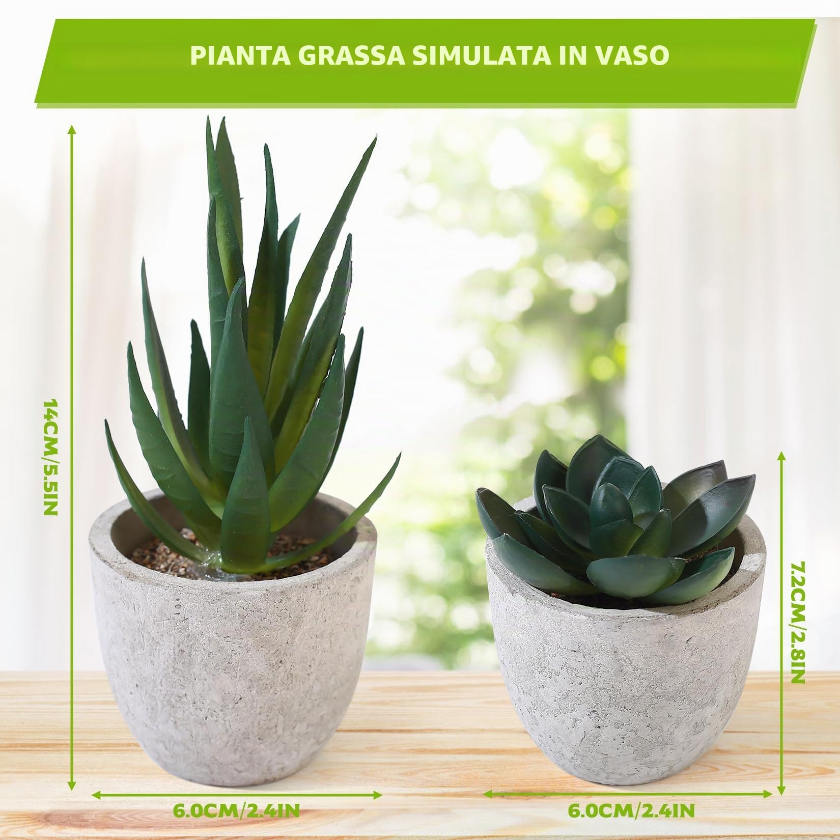 5 Pezzi Piante Finte da Interno, Pianta Finta da Interno, Piccole Piante Artificiali in Vaso, Pianta Finte Serpentine Succulente per Interni, Ufficio, Scrivania, Casa, Camera da Letto, Decorazione