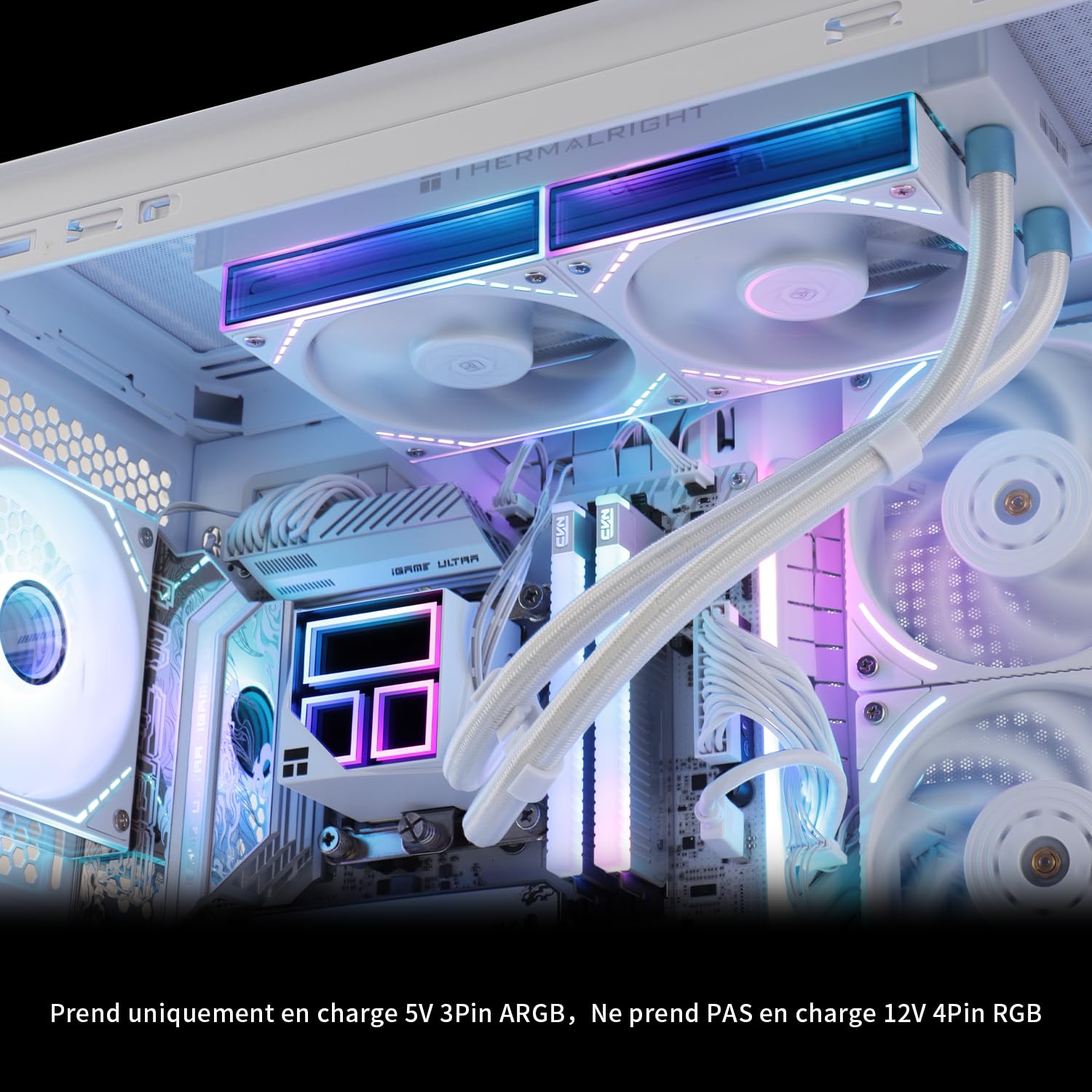 TR Frozen Infinity 240 BLANCO, TL-M12W * 2 ventiladores PWM, refrigerador de agua para procesador de computadora, espejo ARGB Infinity, refrigeración líquida para CPU 240: LGA1851/1700/1150/1151/1200