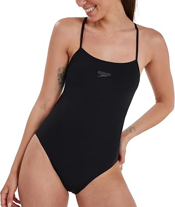 Speedo Women's Endurance+ Thin Strap One Piece Swimsuit | Athletic Fit | Clasic Design| Chlorine Resistant | Extra Flexibility