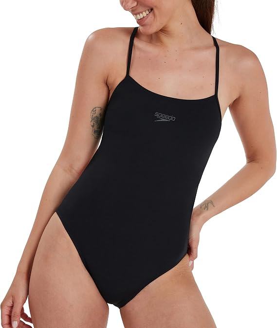 Speedo Women's Endurance+ Thin Strap One Piece Swimsuit | Athletic Fit | Clasic Design| Chlorine Resistant | Extra Flexibility