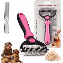 Vivanchor Pet Pro, Professional Grooming Essential for Thick Double-Coated Dogs and Heavy Shedding Cats to Keep Your Home Fur-Free, 6.7 X 3.9 Inches, Bonus Dematting Comb Included Red