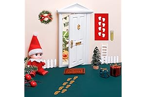 Mini White Elf Door Christmas Miniature Tiny Wooden Tooth Fairy Door Decorations...