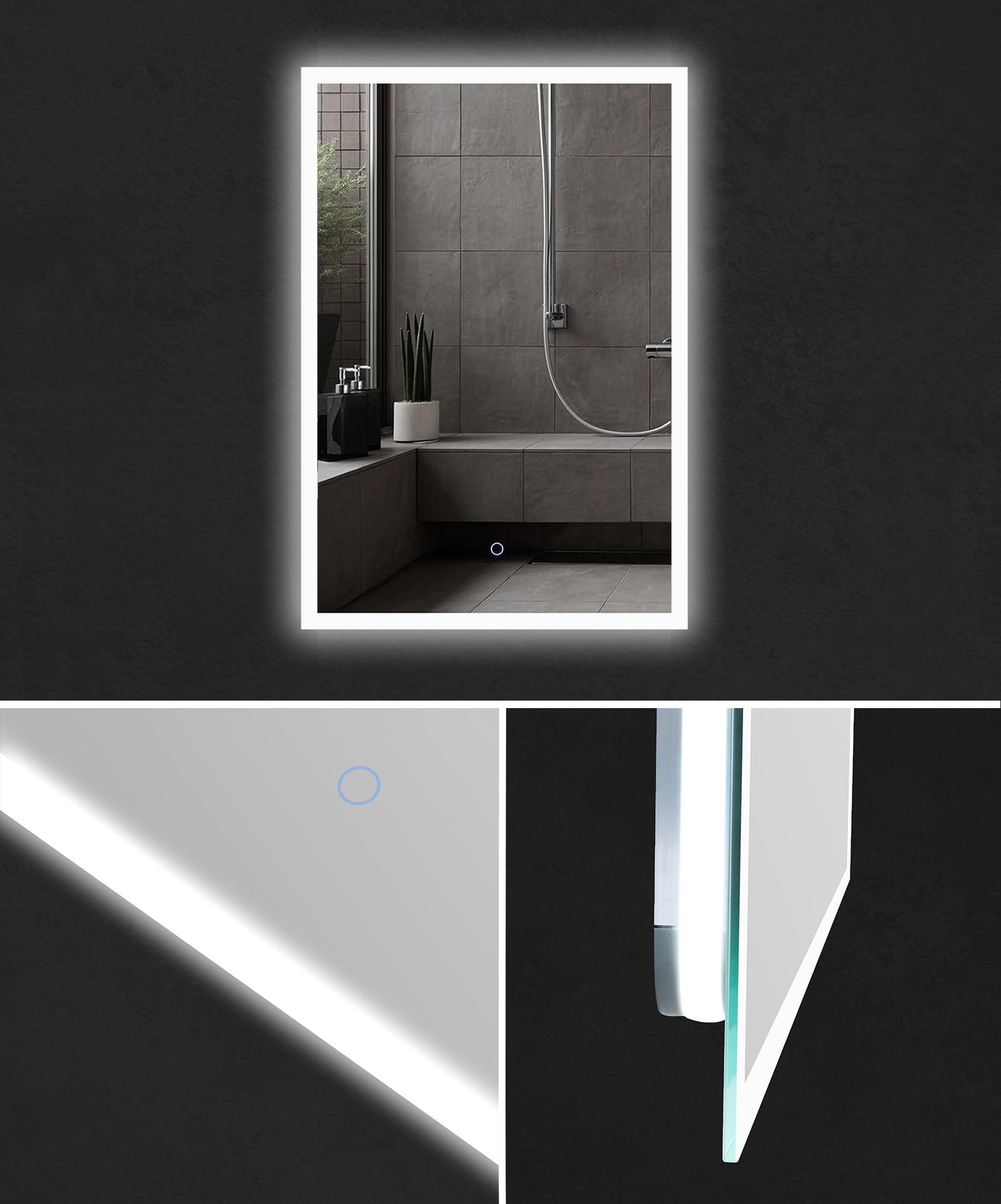 Alpenberger Badmöbel Set mit Waschbecken | Badschrank Hängend | Waschtisch mit Unterschrank | Badezimmerschrank mit Spiegel | Badmöbel für Kleine Bäder + Gäste WC | Waschtischunterschrank Anthrazit