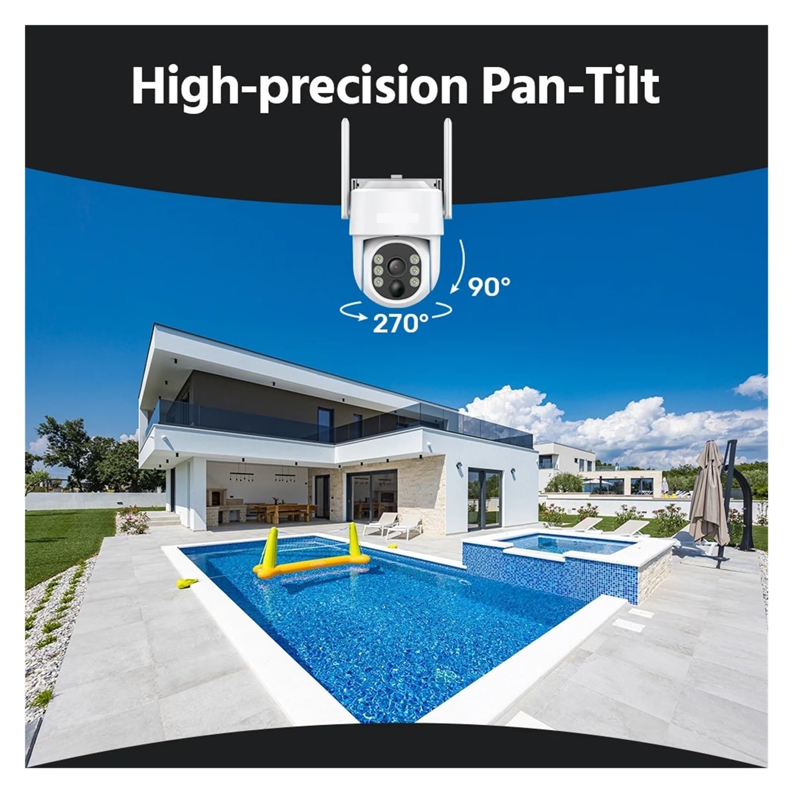 Caméras de sécurité solaires 4MP 10CH NVR 2.4G 5.8G 5MP PTZ WiFi(8PCS 51CP 5MP PTZ)
