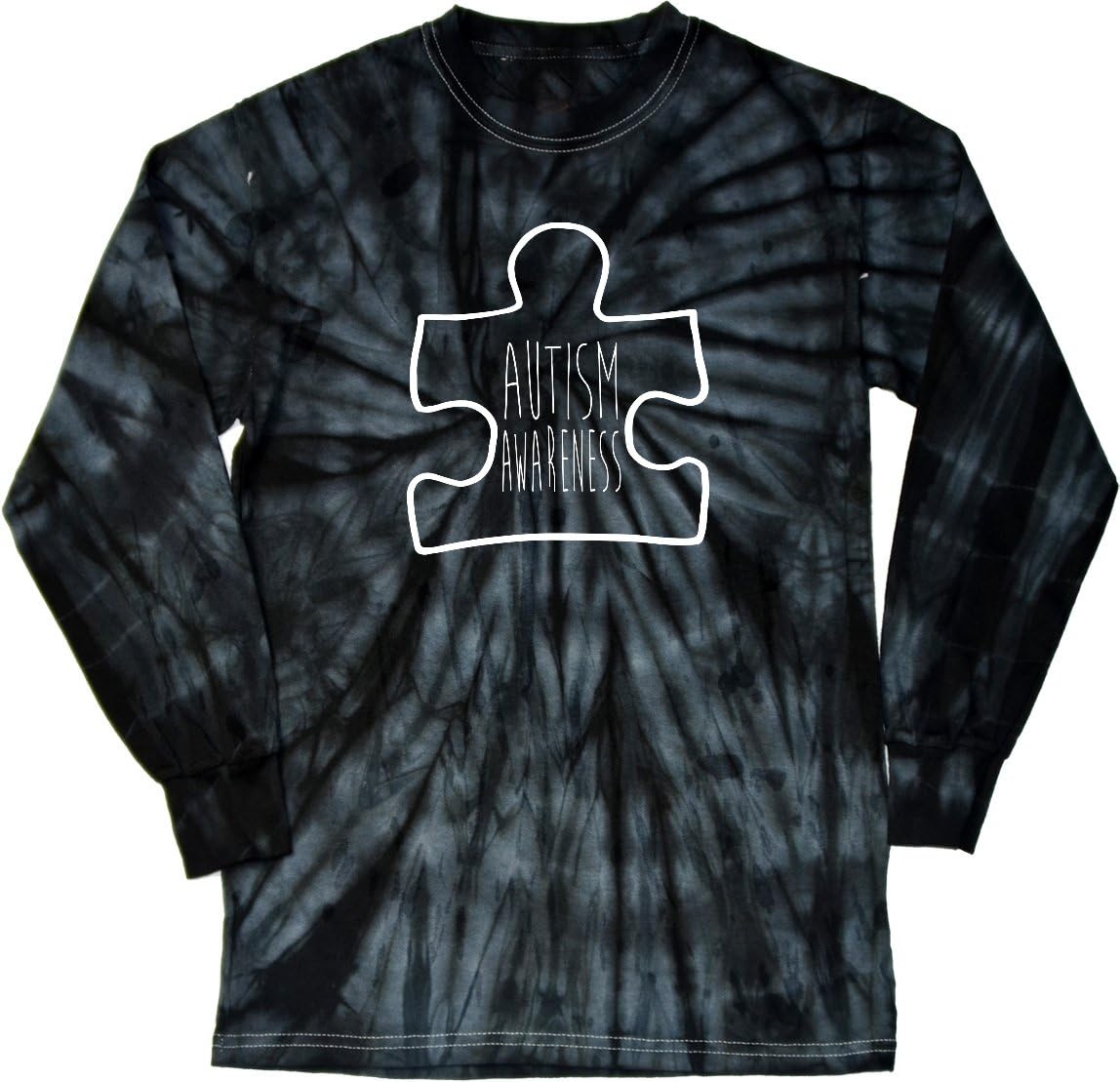 Buy Cool Shirts Autism Awareness White Puzzle Long Sleeve Tie Dye