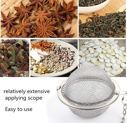 Miniatura 5 de Filtro de té de acero inoxidable 6pcs malla de filtro de bola de té redondo con cadena