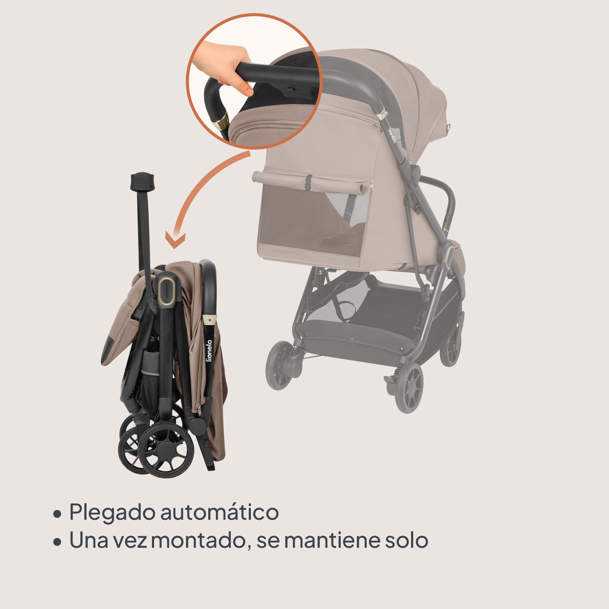 LIONELO Silla Paseo Ligera Bess hasta 22 kg de 6 m a 4 años Ruedas giratorias PU 360° Plegado con una Sola Mano, Respaldo Ajustable, Capota Impermeable Ligera 7,5 kg Cesta de la Compra | De 6 m a 4 años Ruedas Giratorias PU 360° Plegado con una Sola Mano,