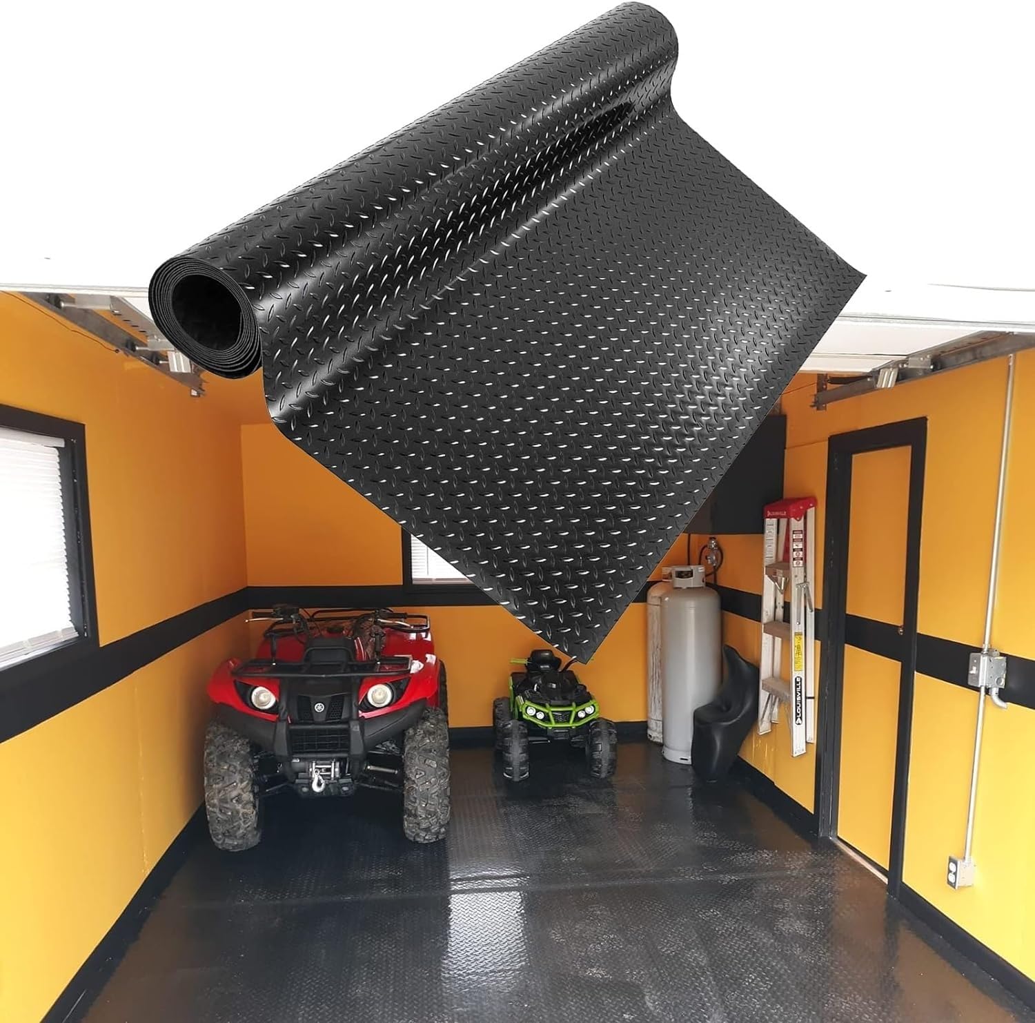 AviiSo Tappetini in Gomma di Grandi Dimensioni per Il Pavimento del Garage, 1/8" di Spessore Rotoli per Pavimenti Antiscivolo per Auto/Palestra Domestica/Cucina (Size : 150X350cm/59inX137.8in)