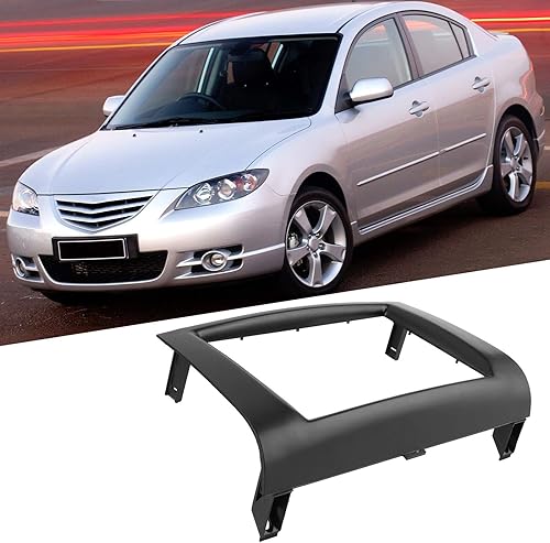 Miniatura 2 de Kit de tablero de instalación doble DIN, ABS negro 2 DIN audio estéreo Fascia Panel de navegación Fascia Car Stereo Frame para 3para Axela 20042009