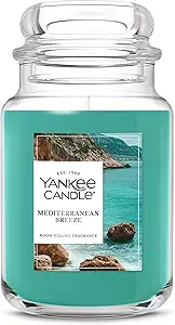 Yankee Candle Large Jar Scented Candle with up to 150 Hour Burn Time, Premium Plant Wax Blend for Consistent Burn, 22 oz Jar Candle with Room Filling Fragrance, Mediterranean Breeze
