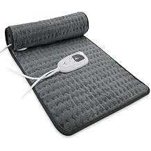 Heating Pad Electric Heat Pad, Hot Heated Pad,Multiple Temp and Timer Settings,Suitable for Shoulders, Neck, arms, Abdomen, Back, Legs, etc. (Gray Green, 24"X12")
