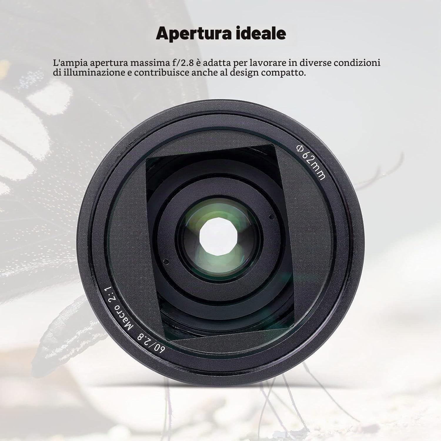 PERGEAR 60mm F2.8 II Obiettivo Ultra-Macro con Ingrandimento 2X, Compatibile con Fotocamere Sony E-Mount Sony E-Mount Mirrorless Alpha a7 a7II a7III a7R a7RII a7RIII a7RIV a7S a7SII a9 a7C