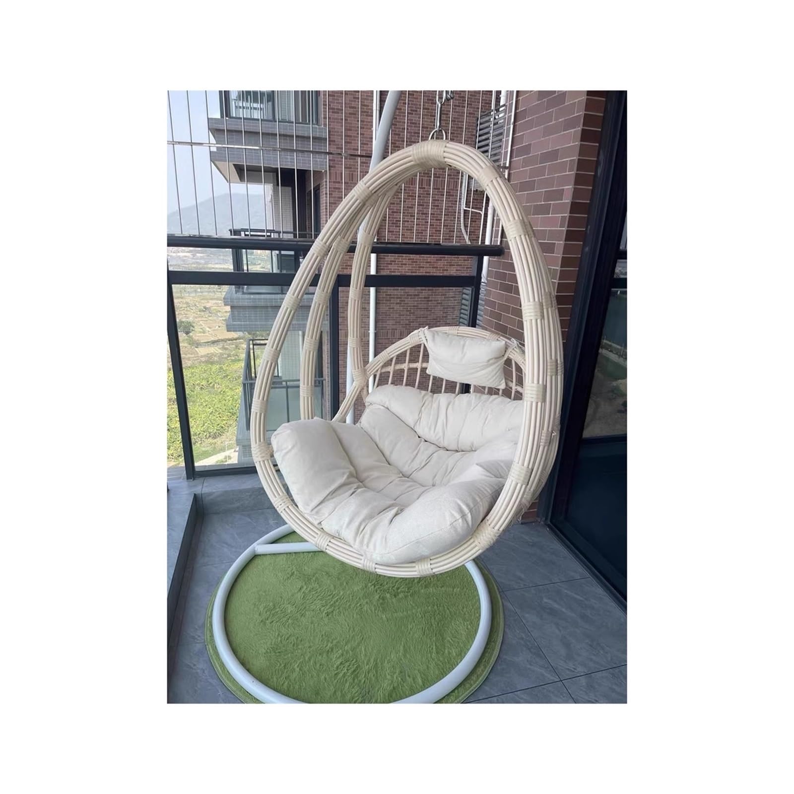 Wiszący fotel rattanowy Wiszące Krzesło Balkonowy Fotel Bujany Lekki Luksusowy Kryty Huśtawka Domowy Wiszący Kosz Krzesło Rattanowe Wiszące krzesło rattanowe