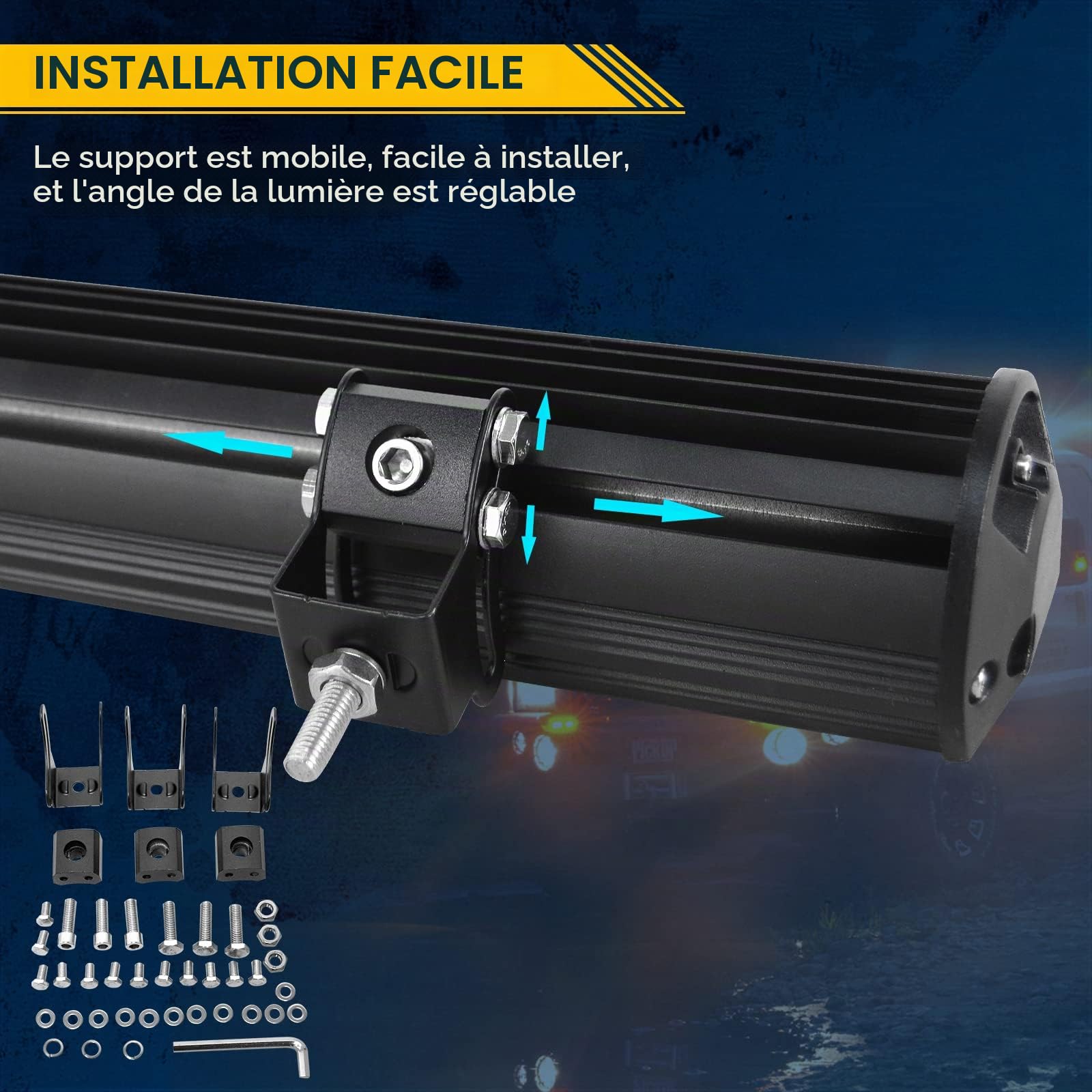 RIGIDON 70cm led light barre avec 12V faisceau faisceau kit 28 pouces 396W