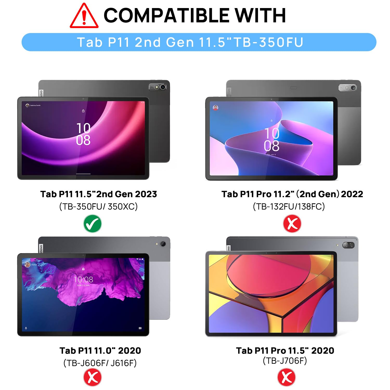 Gerutek Etui do Lenovo Tab P11 2. generacji 11,5 cala 2023, odporne na uderzenia wytrzymałe etui ochronne z obrotowym stojakiem, pętlą na rękę i paskiem na ramię, etui pancerne do Lenovo Tab P11 Gen 2