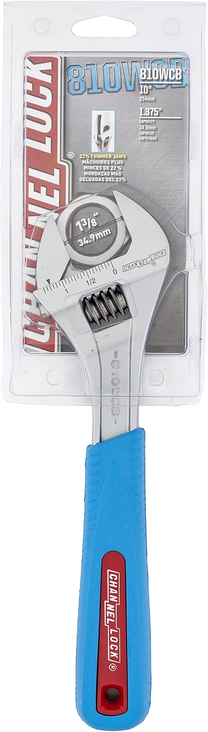 Adjustable Wrench, 10 in., Chrome, Cushion