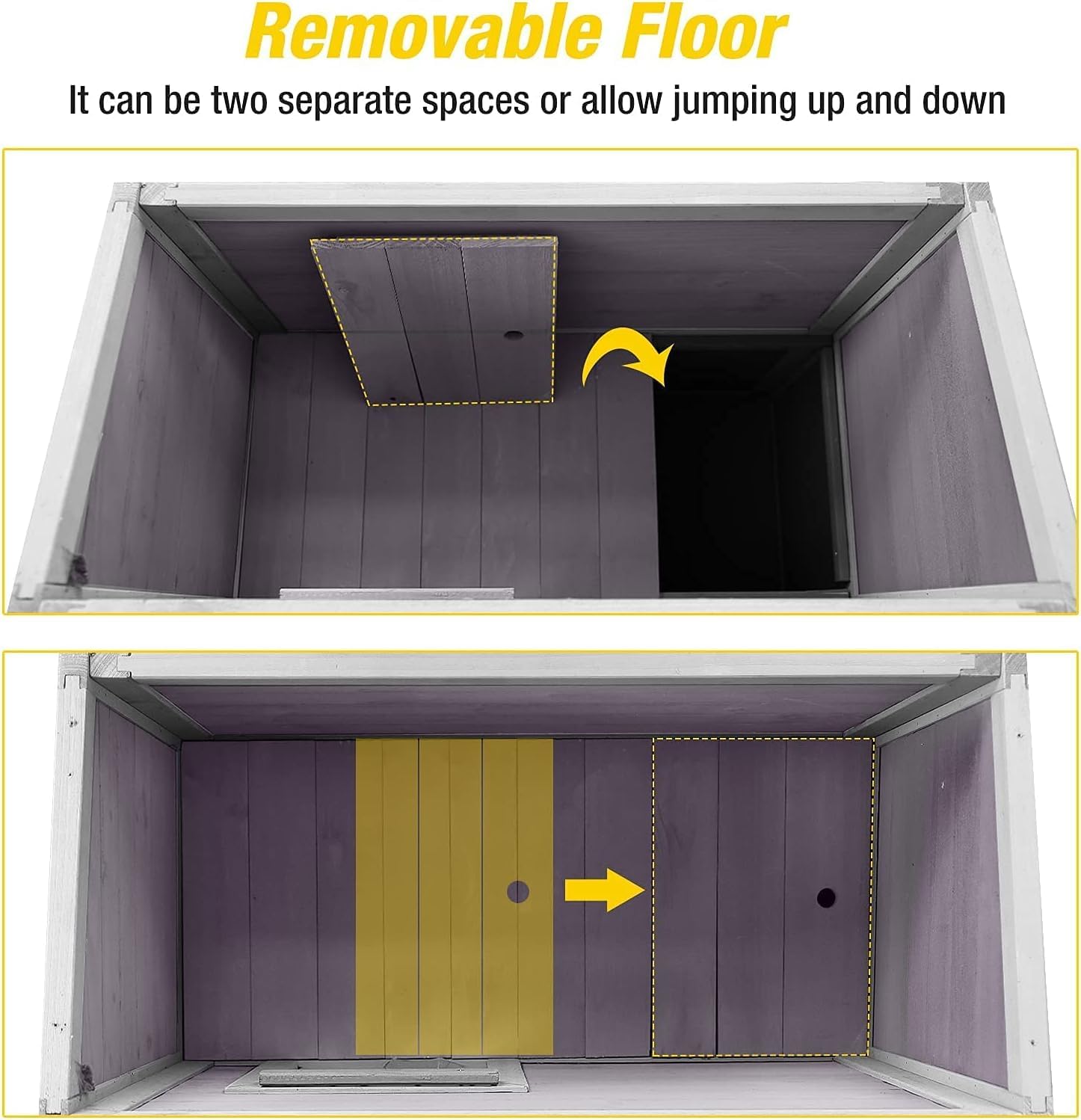 Aivituvin Cat House Indoor 2 Story Feral Cat Shelter for Winter Outdoor Large Size Cat Enclosure for Multiple Cats