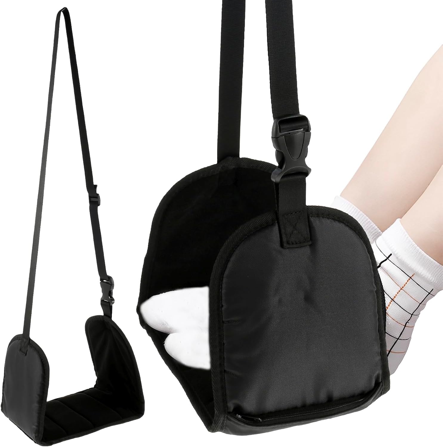 Airplane Footrest Adjustable Hanging Footrest Hammock Portable Plane