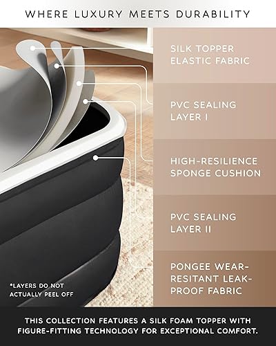 Miniatura 3 de OlarHike Signature Collection - Colchón de aire tamaño individual con bomba integrada, colchón de aire de lujo de 18 pulgadas con cubrecolchón de