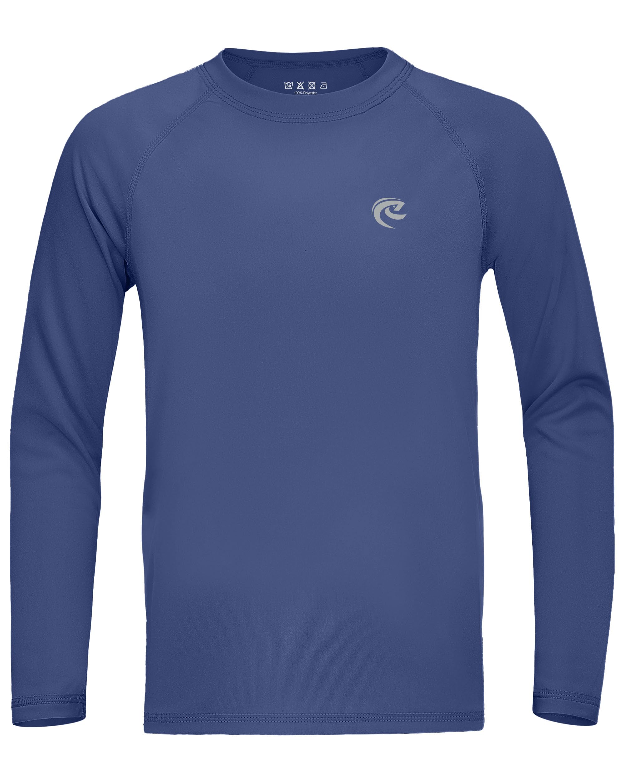 Boys UPF 50+ Swim Shirt Long Sleeve, 1 or 2 Pack UV Sun Protection Rash Guard, Youth Kids SPF Water Shirts for Beach Surf