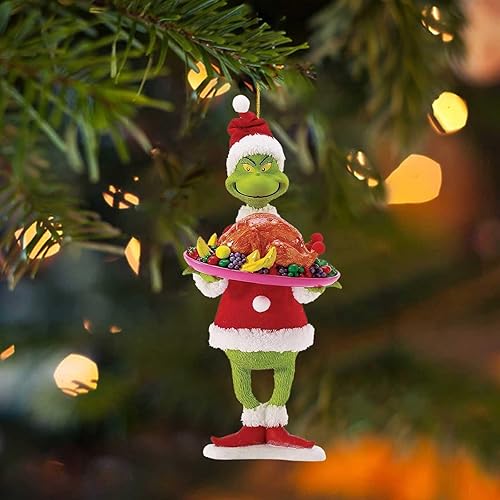 Miniatura 4 de Adorno colgante clásico de dibujos animados de invernadero, colgante de acrílico de robo, divertido adorno colgante de árbol de Navidad para el