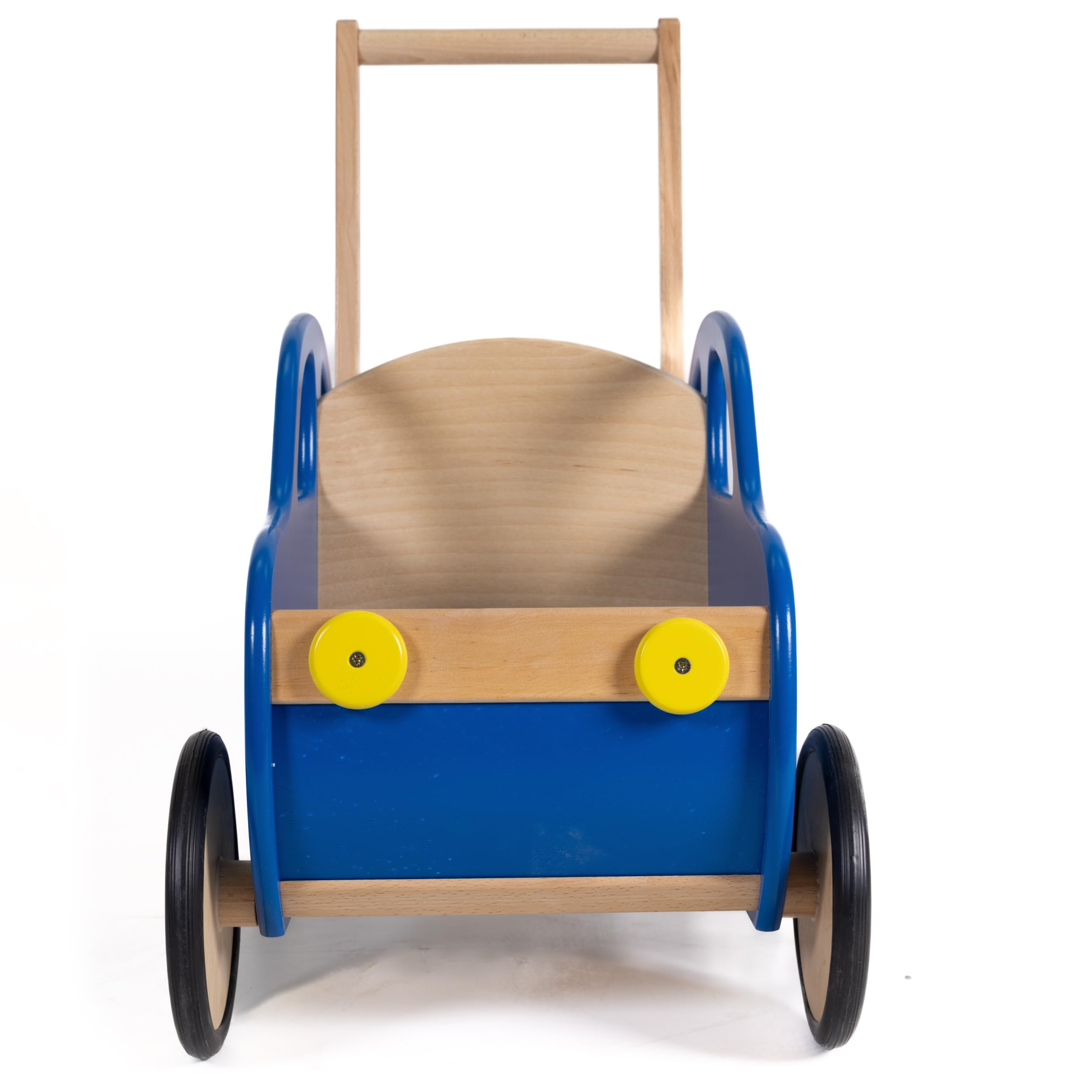 Lauflernwagen Holz Auto Baby Laufwagen Griff höhenverstellbar Farbe Auswahl (Blau)