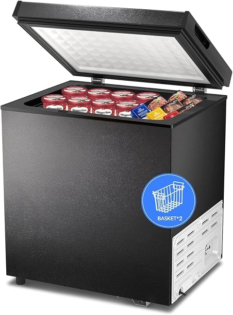 Kismile 3.5 cu ft Chest Freezer Black
