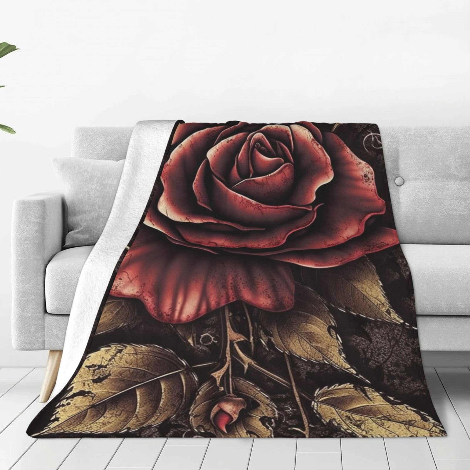 Couverture en flanelle contre le froid plaid microfibre léger rose gothique