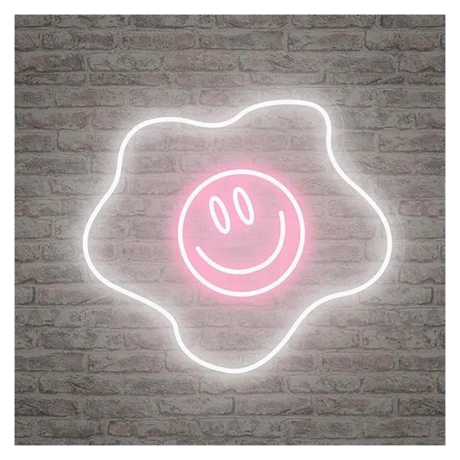 Lemst C Signs Lamp Fried Egg Neon Sign Ute Smile Light Usb Powered For Kitchen Living Room Restaurant Dining Room Bedroom Wall Art Hanging Decor 40Cmx38cm(C)