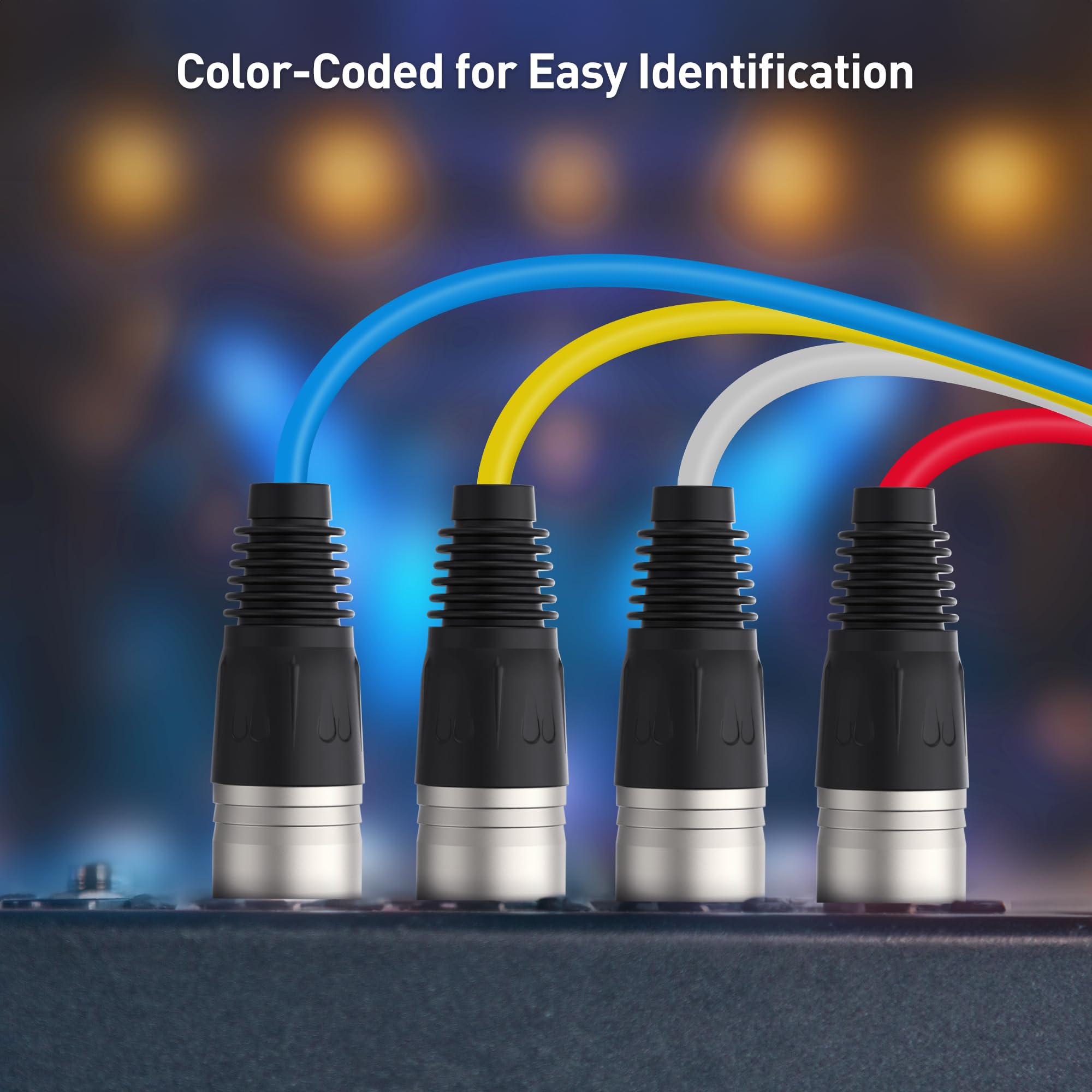 Cable Matters Câble serpent XLR mâle vers XLR femelle/XLR 3 m - Connectivité audio professionnelle avec blindage et canaux à code couleur