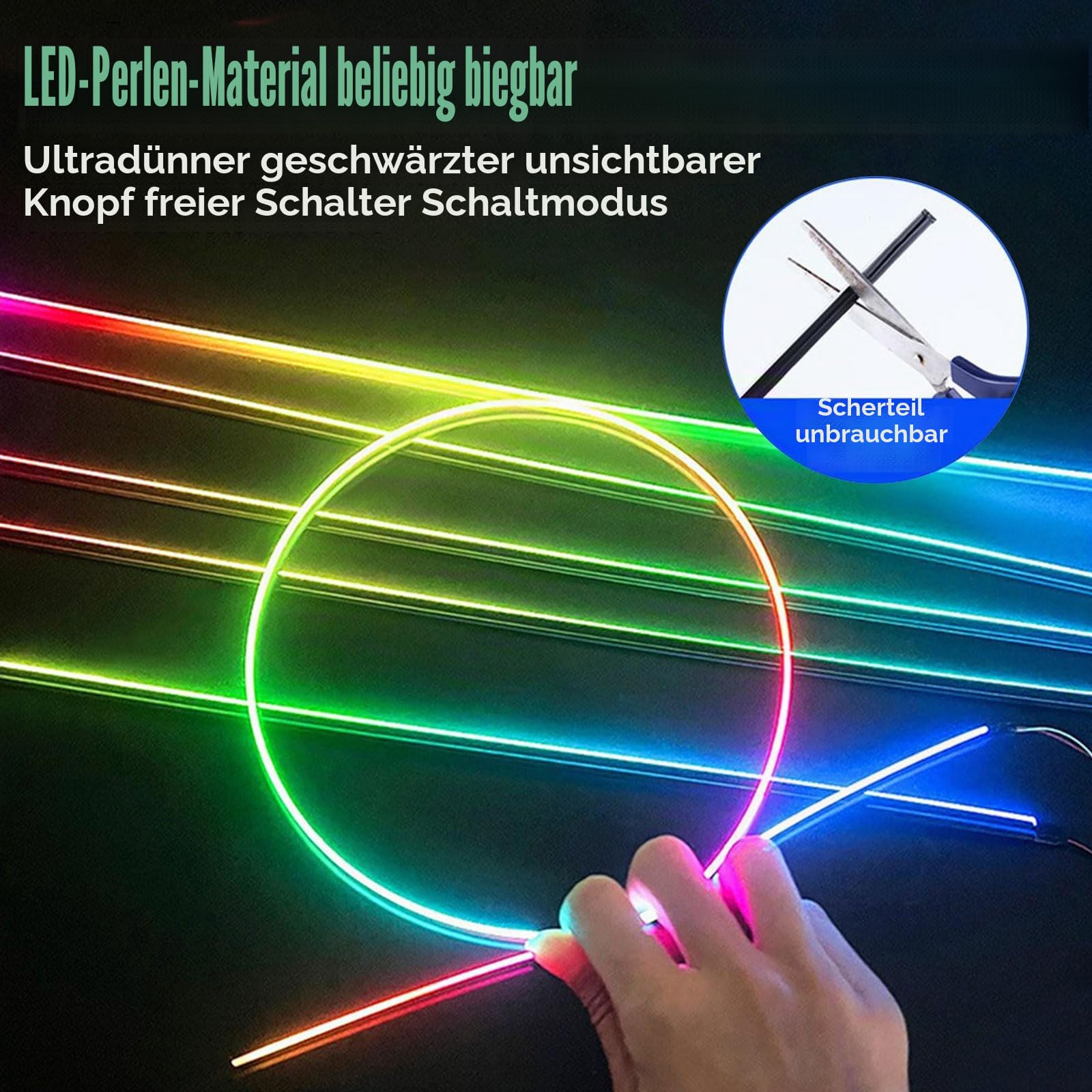 LED Innenbeleuchtung Auto,Acryl Auto Ambientebeleuchtung Strip mit 593LEDs Fiber Optic Ambient Lighting Kits,16 Million Colors Sound Active Function Neon Lights,Atmosphäre Lich (Dreamcolor 22 in 1)