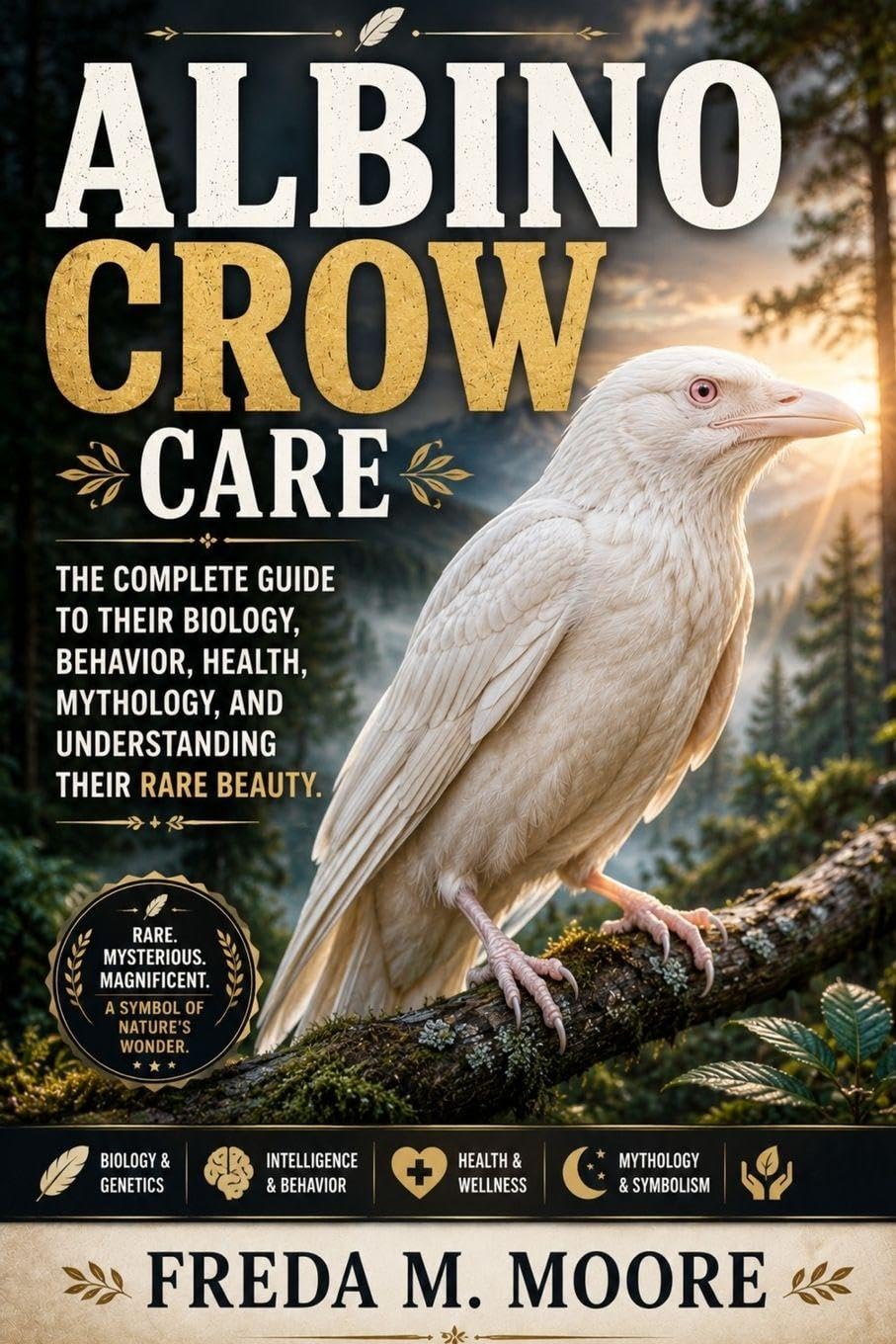 ALBINO CROW CARE: THE COMPLETE GUIDE TO THEIR BIOLOGY, BEHAVIOR, HEALTH, MYTHOLOGY, AND UNDERSTANDING THEIR RARE BEAUTY.