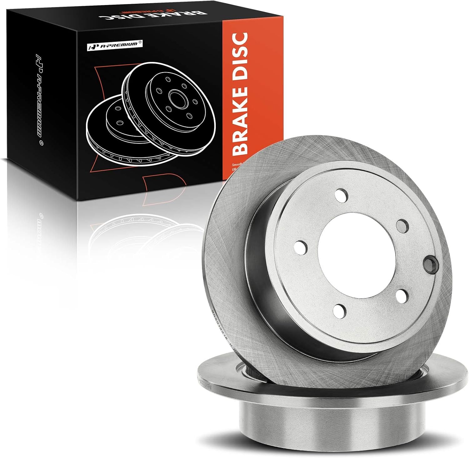 A-Premium 10.31 inch (262mm) Rear Solid Disc Brake Rotors Compatible with Select Chrysler, Dodge, Jeep and Mitsubishi Models - 200, Sebring, Avenger, Caliber, Compass, Patriot, Lancer, 2-PC Set