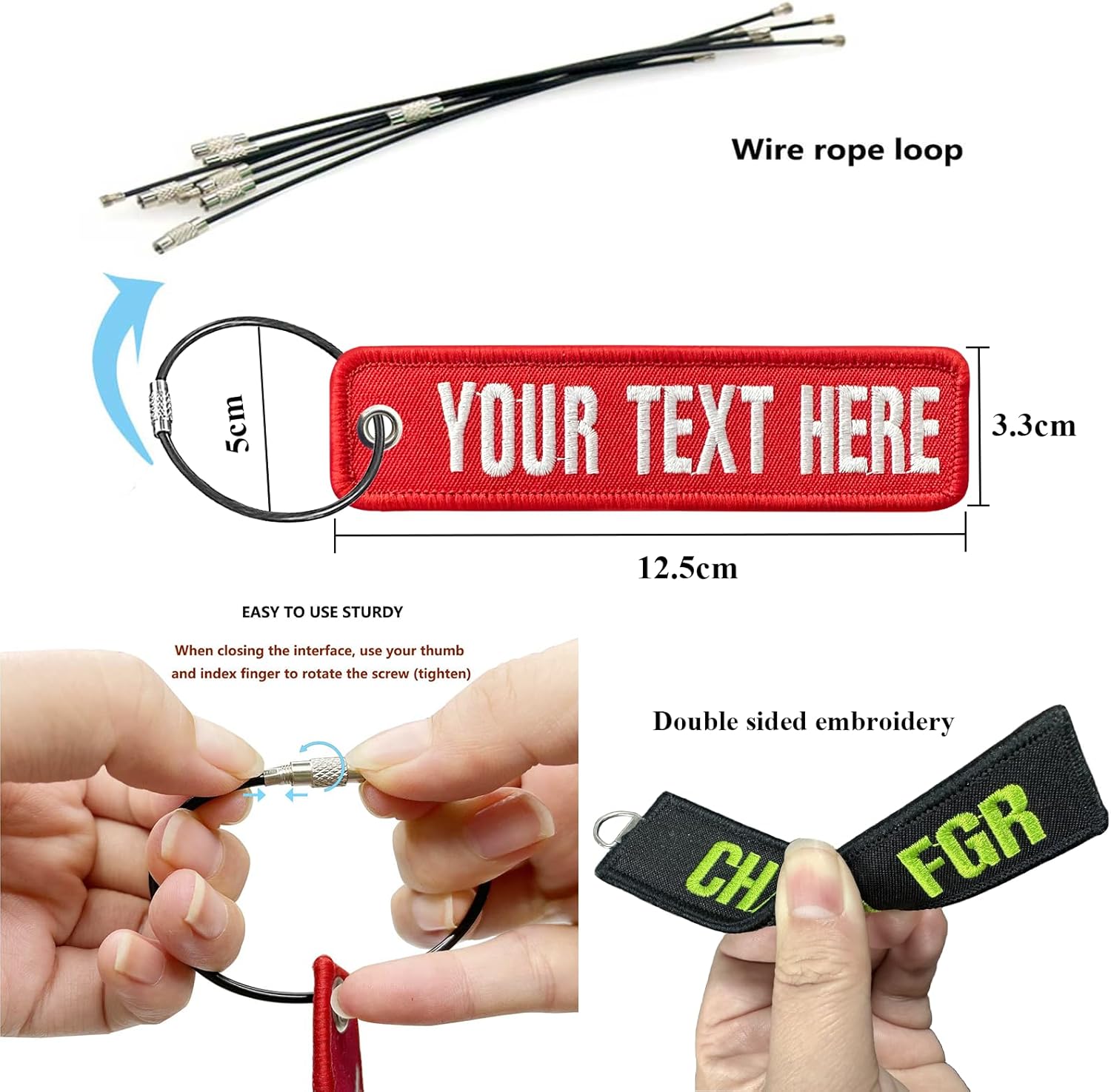 1PCS Personalized Luggage Tags, Double Sided Embroidery Your Address/Number/ID, Travel Tags Baggage Labels for Backpack Suitcase Handbag - Image 2