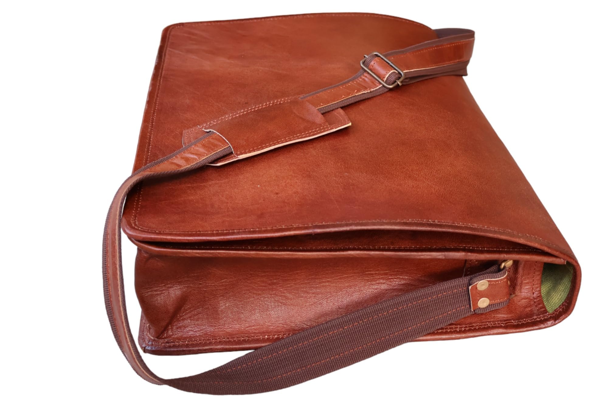 american blue sacoche besace en cuir sacoche ordinateur portable, cartable, sac à bandoulière véritable à bandoulière (16X12X4)