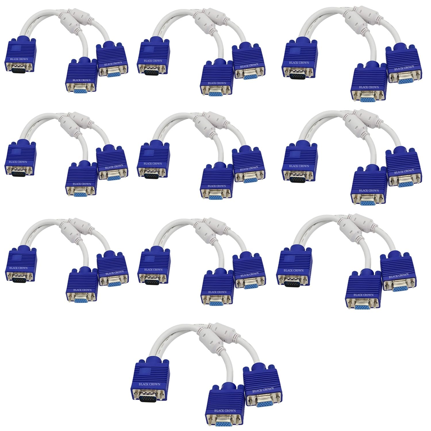 VGA Splitter Cable - Dual Monitor Adapter -18